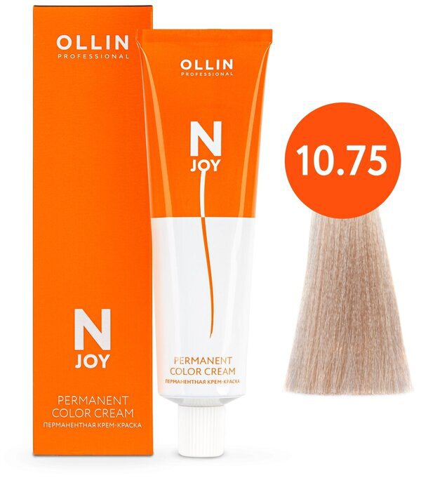Перманентная крем-краска для волос OLLIN N-joy 100 мл коричневый, блондин, махагон 10/75 светлый блондин коричнево-махагоновый