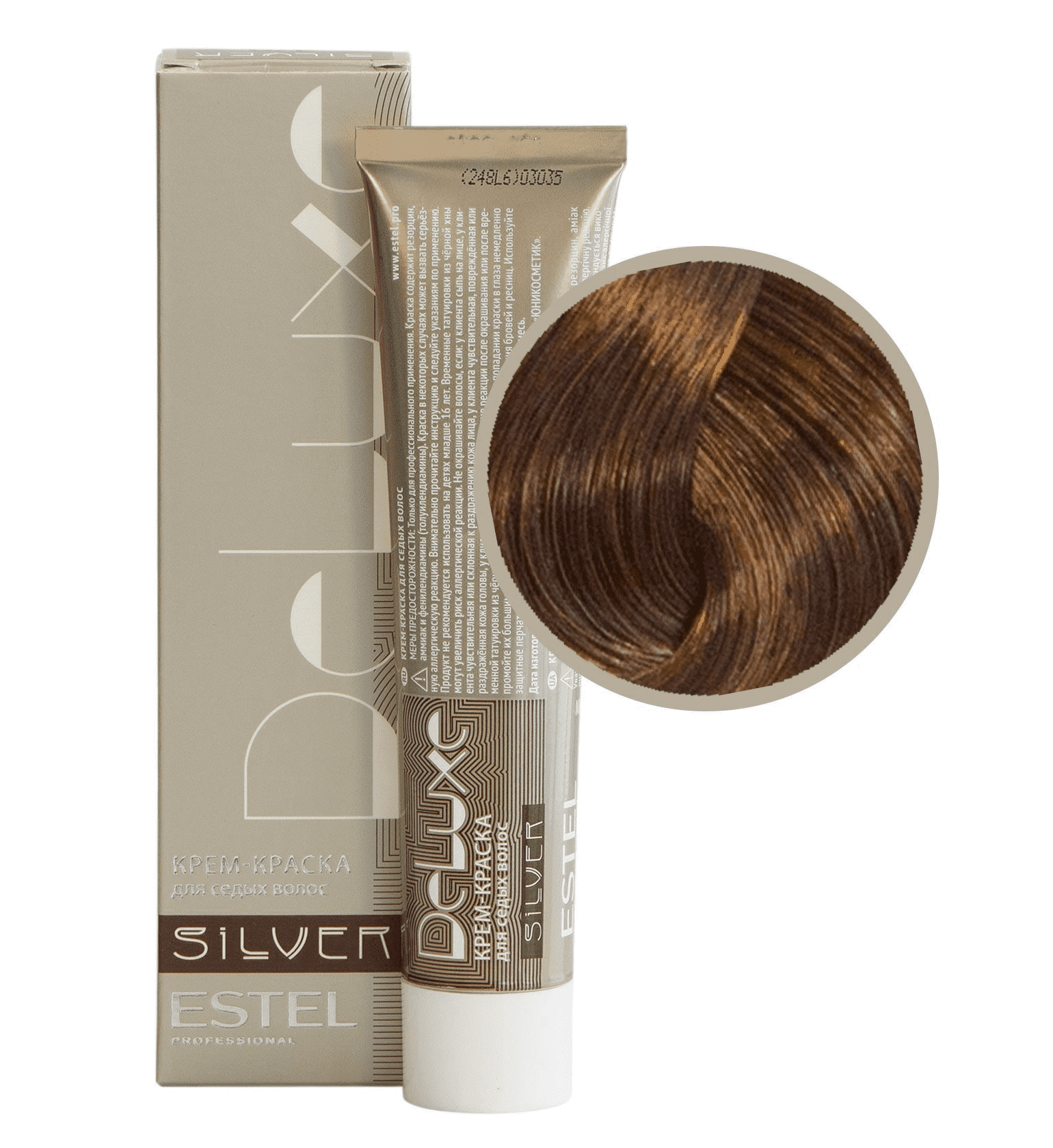 Крем-краска для седых волос Estel DELUXE SILVER 60 мл медный, русый 6|4 темно-русый медный