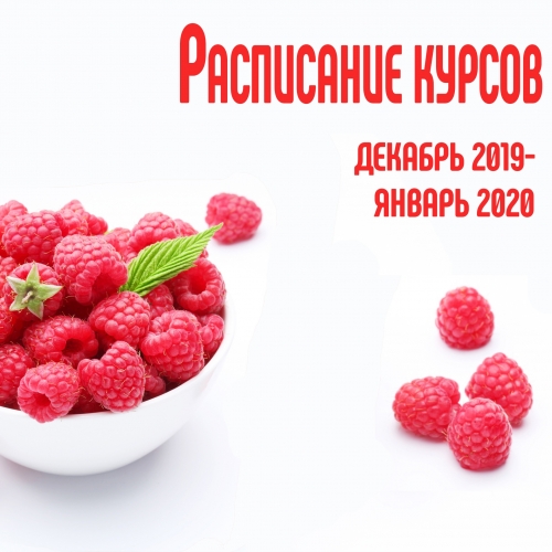 Расписание курсов на декабрь 2019 - Январь 2020
