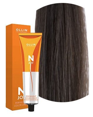 OLLIN N-JOY 7/17 Русый пепельно-коричневый 100 мл Перманентная крем-краска для волос OLLIN N-joy 100 мл коричневый, пепельный, русый 7/17 русый пепельно-коричневый