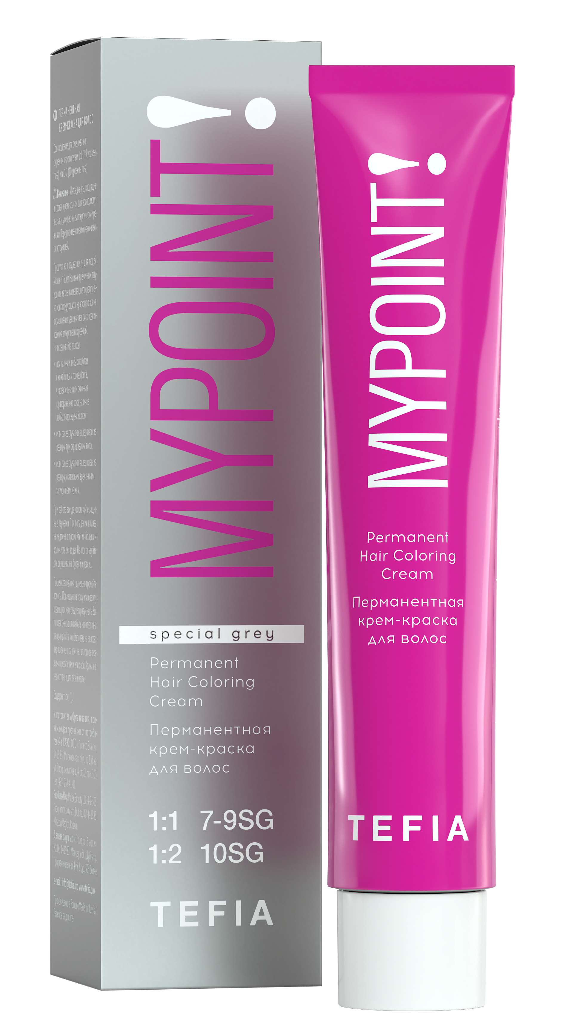 Перманентная крем-краска для волос Tefia MYPOINT 60 мл блондин 10.00 экстра светлый блондин натуральный для седых волос