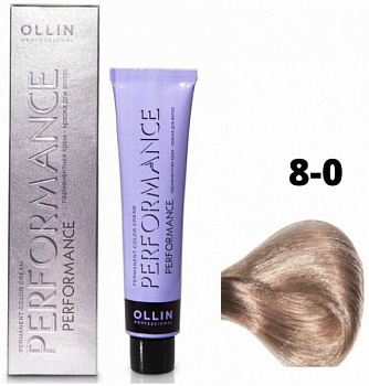 Перманентная крем-краска для волос OLLIN PERFORMANCE 60 мл русый 8/0 светло-русый