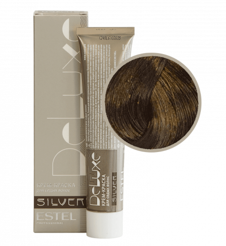 Крем-краска для седых волос Estel DELUXE SILVER 60 мл коричневый, золотистый, русый 6|37 темно-русый золотисто-коричневый