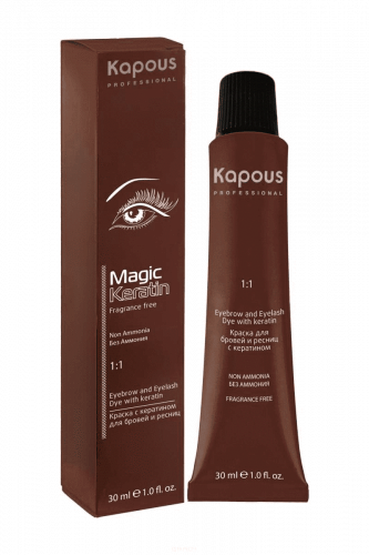 Краска для бровей и ресниц с кератином Fragrance free 30 мл графит