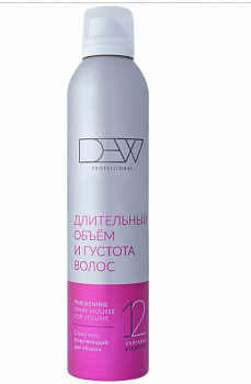 Уплотняющий спрей-мусс для объема и густоты волос DEW Professional, 300 мл