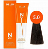Перманентная крем-краска для волос OLLIN N-joy 100 мл 5/0 светлый шатен