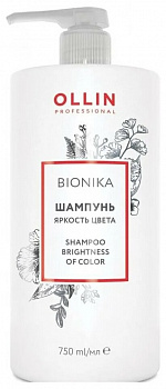 Шампунь яркость цвета OLLIN Bionika 750 мл для окрашенных волос