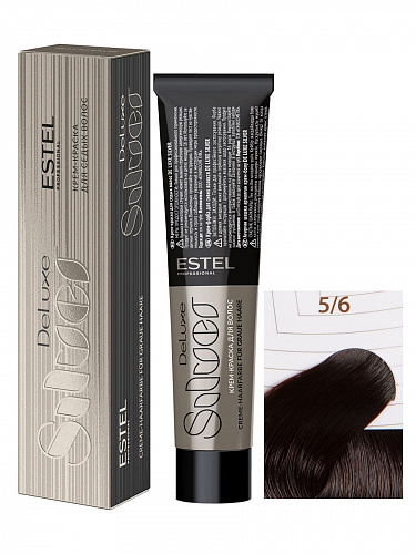 Краска-уход для волос Estel Deluxe 60 мл фиолетовый, шатен 5|6 светлый шатен фиолетовый