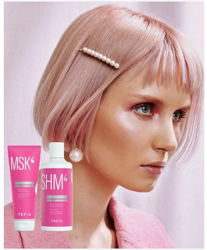 Розовый шампунь для светлых волос Tefia myblond 300 мл