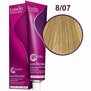 Стойкая крем-краска для волос Londa Professional Londacolor 60 мл 8/07 светлый блонд натурально-коричневый