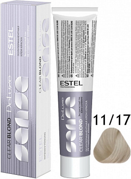 Полуперманентная крем-краска для волос CLEAR BLOND Estel SENSATION DELUXE 60 мл коричневый, блондин, пепельный 11|17 очень светлый блондин пепельно-коричневый