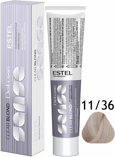 Полуперманентная крем-краска для волос CLEAR BLOND Estel SENSATION DELUXE 60 мл блондин, фиолетовый, золотистый 11|36 очень светлый блондин золотисто-фиолетовый
