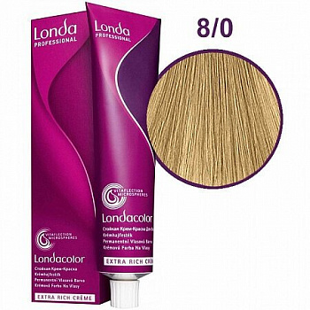 Стойкая крем-краска для волос Londa Professional Londacolor 60 мл 8/0 светлый блонд