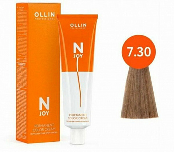 Перманентная крем-краска для волос OLLIN N-joy 100 мл золотистый, русый 7/30 русый золотистый