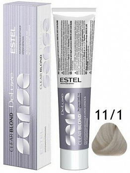 Полуперманентная крем-краска для волос CLEAR BLOND Estel SENSATION DELUXE 60 мл блондин, пепельный 11|1 очень светлый блондин пепельный
