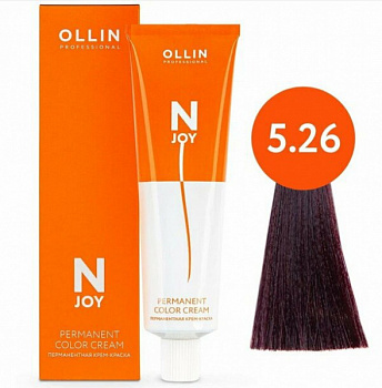 Перманентная крем-краска для волос OLLIN N-joy 100 мл красный, фиолетовый, шатен 5/26 светлый шатен фиолетово-красный
