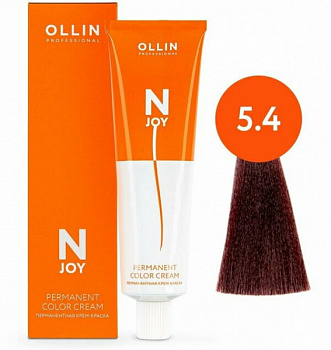 Перманентная крем-краска для волос OLLIN N-joy 100 мл медный, шатен 5/4 светлый шатен медный