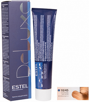 Краска-уход для волос Estel Deluxe 60 мл блондин, красный, медный 10|45 светлый блондин медно-красный
