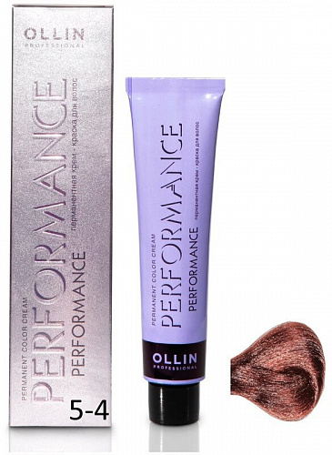 Перманентная крем-краска для волос OLLIN PERFORMANCE 60 мл медный, шатен 5/4 светлый шатен медный