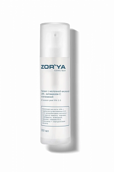 Пилинг с молочной кислотой 10% , витамином С и мочевиной all-season peel PH 3.5 ZOR`YA iconic face 150 мл
