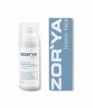 Крем для лица матирующий с цинком, серебром и ниацинамидом Sebum balance ZOR`YA iconic face 50 мл