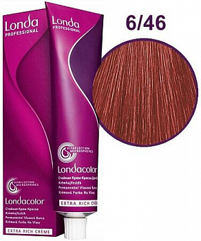 Стойкая крем-раска для волос Londacolor Professional 60 мл 6/46 темный блонд медно-фиолетовый