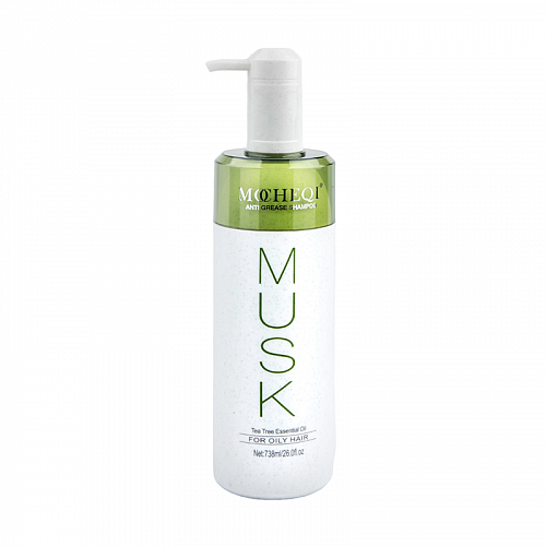 Шампунь с гидролизованным кератином и маслом чайного дерева MOCHEQI 738 мл для жирных волос