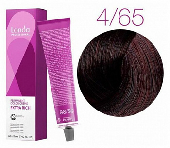 Стойкая крем-краска для волос Londacolor Professional 60 мл 4/65 шатен фиолетово-красный