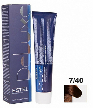Краска-уход для волос Estel Deluxe 60 мл 7|40 русый медный для седины