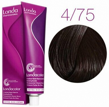 Стойкая крем-краска для волос Londa Professional Londacolor 60 мл коричневый 4/75 коричневый
