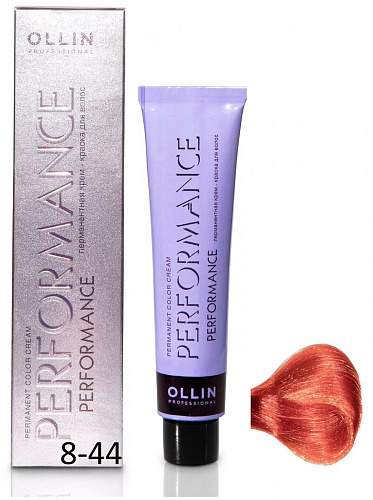 Перманентная крем-краска для волос OLLIN PERFORMANCE 60 мл медный, русый 8/44 светло-русый интенсивно-медный