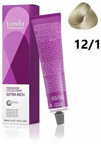 Стойкая крем-краска для волос Londa Professional Londacolor 60 мл блондин, пепельный 12/1 специальный блонд пепельный