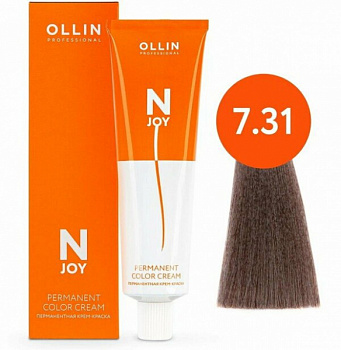 Перманентная крем-краска для волос OLLIN N-joy 100 мл пепельный, золотистый, русый 7/31 русый золтисто-пепельный