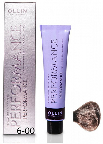 Перманентная крем-краска для волос OLLIN PERFORMANCE 60 мл русый 6/00 темно-русый глубокий