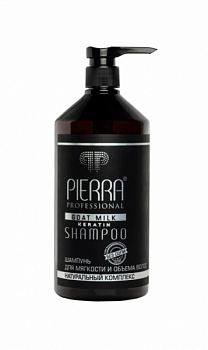 Шампунь кератин козье молоко без соли Keratin Goat Milk Shampoo PIERRA 1000 мл