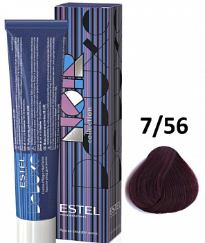 Краска-уход для волос Estel Deluxe 60 мл красный, фиолетовый, русый 7|56 русый красно-фиолетовый