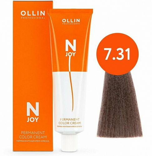 Перманентная крем-краска для волос OLLIN N-joy 100 мл пепельный, золотистый, русый 7/31 русый золтисто-пепельный