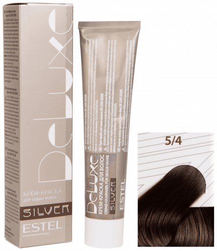 Крем-краска для седых волос Estel DELUXE SILVER 60 мл медный, шатен 5|4 светлый шатен медный