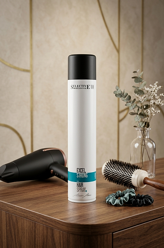 Лак для волос сильной фиксации профессиональный Excel Strong hair spray ARTISTIC FLAIR 500 мл Selective Professional.