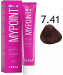 Перманентная крем-краска для волос Tefia MYPOINT 60 мл блондин, медный, пепельный 7.41 блондин медно-пепельный