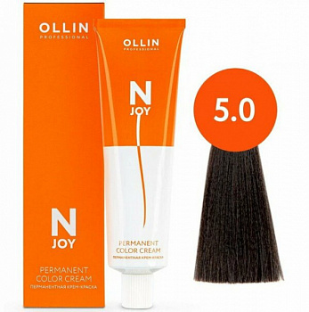 Перманентная крем-краска для волос OLLIN N-joy 100 мл шатен 5/0 светлый шатен