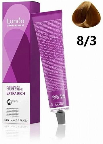 Стойкая крем-краска для волос Londa Professional Londacolor 60 мл блондин, золотистый 8/3 светлый блонд золотистый