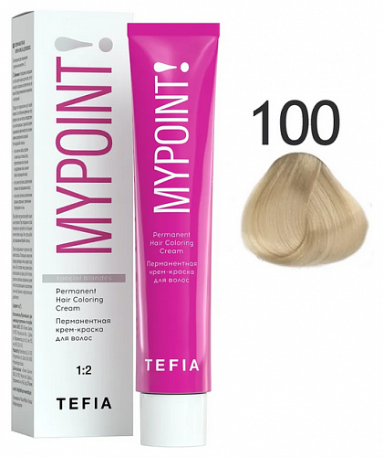 Перманентная крем-краска для волос Tefia MYPOINT 60 мл блондин 100 специальный блондин натуральный