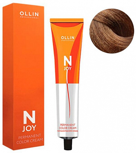 Перманентная крем-краска для волос OLLIN N-joy 100 мл махагон, золотистый, русый 6/35 темно-русый золотисто-махагоновый