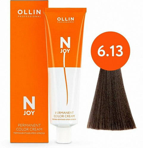 Перманентная крем-краска для волос OLLIN N-joy 100 мл пепельный, золотистый, русый 6/13 темно-русый пепельно-золотистый