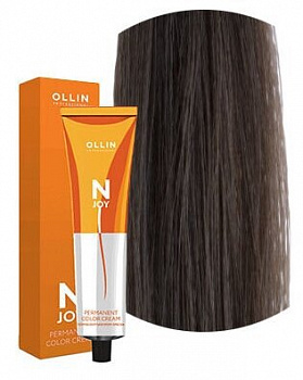 OLLIN N-JOY 7/17 Русый пепельно-коричневый 100 мл Перманентная крем-краска для волос OLLIN N-joy 100 мл коричневый, пепельный, русый 7/17 русый пепельно-коричневый
