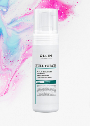 OLLIN PROFESSIONAL Мусс-пилинг для волос и кожи головы против перхоти FULL FORCE с экстрактом алоэ 150 мл