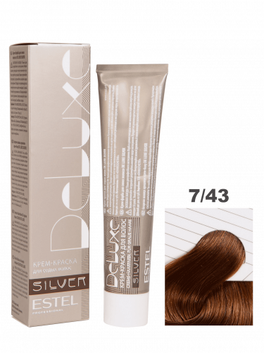 Крем-краска для седых волос Estel DELUXE SILVER 60 мл медный, золотистый, русый 7|43 русый медно-золотистый