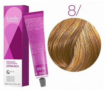 Стойкая крем-краска для волос Londa Professional Londacolor 60 мл 8/ светлый блонд натуральный