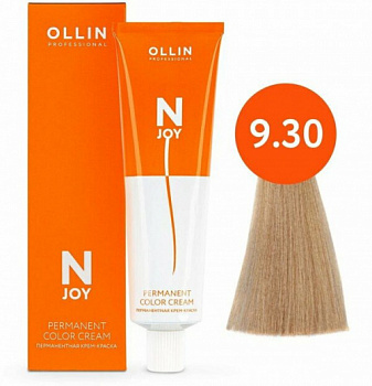 Перманентная крем-краска для волос OLLIN N-joy 100 мл 9/30 блондин золотистый